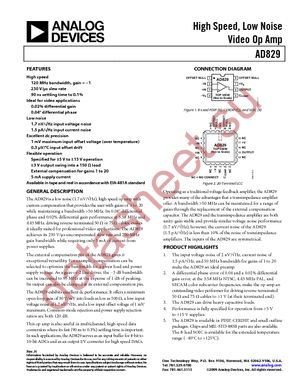 AD829AR-REEL7 datasheet  